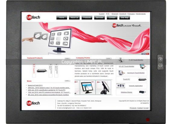 Monitor dotykowy 15 cali przemysłowy - Faytech FT15TMIP65HB