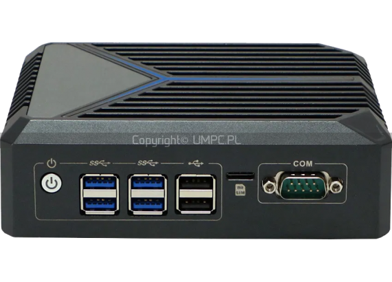 Sześć portów USB, gniazdo COM i slot SIM przy metalowym włączniku - Linker N1221