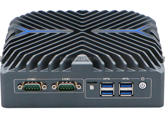 Porty USB 3.2, para USB 2.0, dwa złącza szeregowe i włącznik - Silent N3422