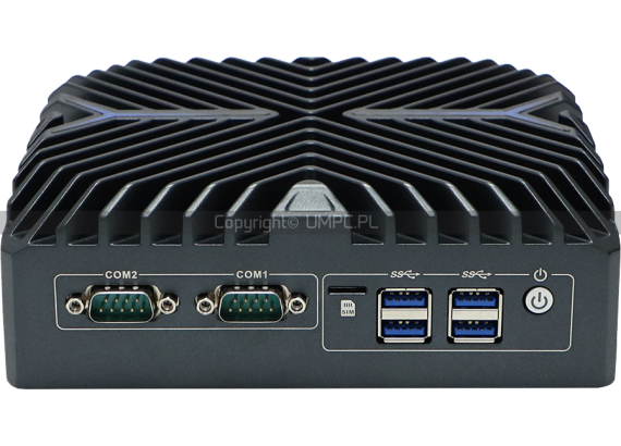 Cztery gniazda USB 3.1, dwa porty COM i włącznik zasilania - Silent N3322