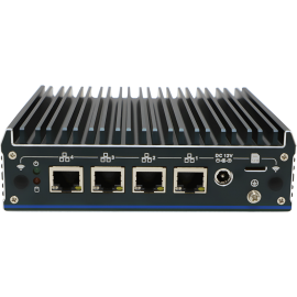 Cztery porty Intel i226-V 2.5G LAN, gniazdo zasilania DC oraz zewnętrzny slot SIM na tylnym panelu - Node N1141