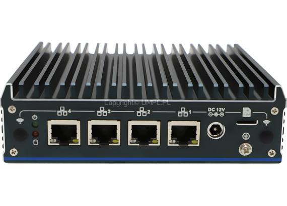 Cztery porty Intel i226-V 2.5G LAN, gniazdo zasilania DC oraz zewnętrzny slot SIM na tylnym panelu - Node N1141