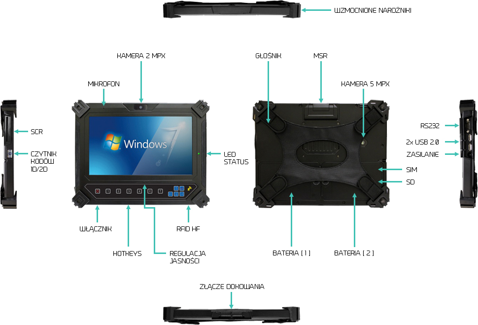 Wojskowy tablet IP65 przemysłowy - i-Mobile IO-10B2