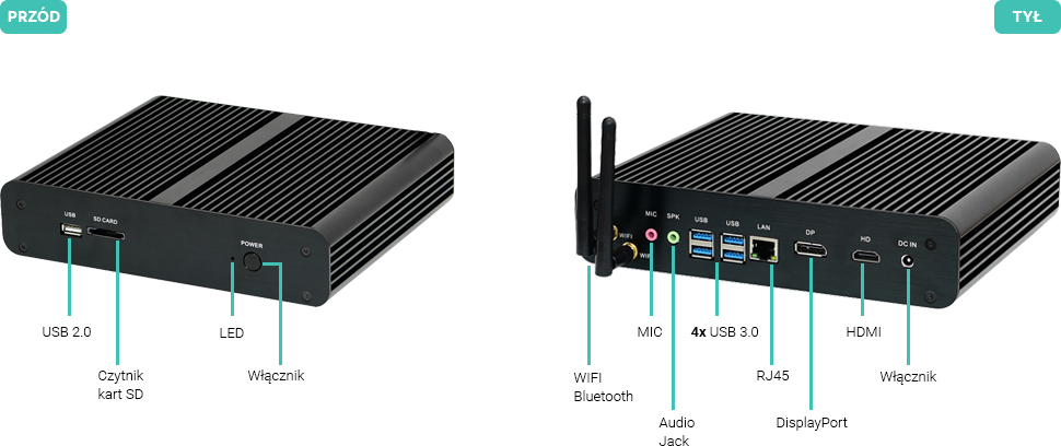 mini komputer stacjonarny hdmi displayport usb 3.0 wifi lan phantom s2