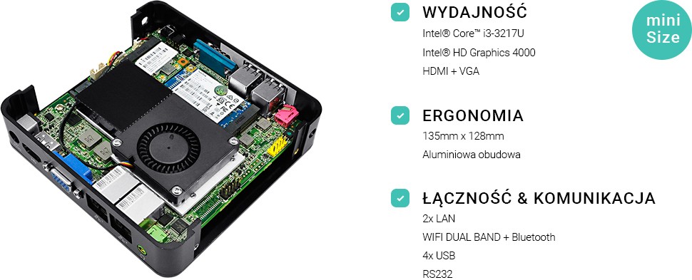 Miniaturowy komputer przemysłowy HDMI VGA - Spectre A10