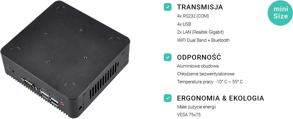 Spectre X23 - Mini PC Fanless Dual Display DHCP