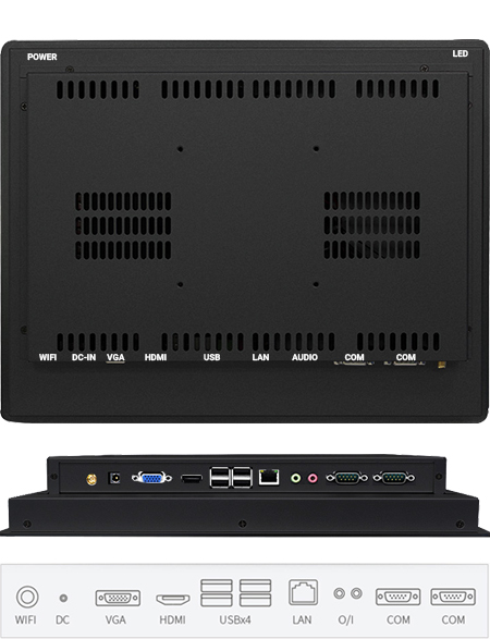panelpc hdmi com RS232 USB - Panelity ALU-P12