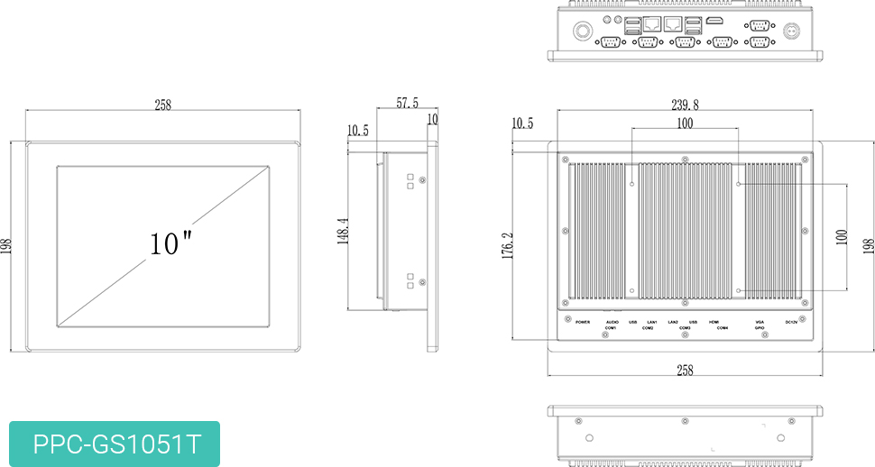 tani komputer panelowy infokiosk ip65 fanless geshem ppc-gs1051ht