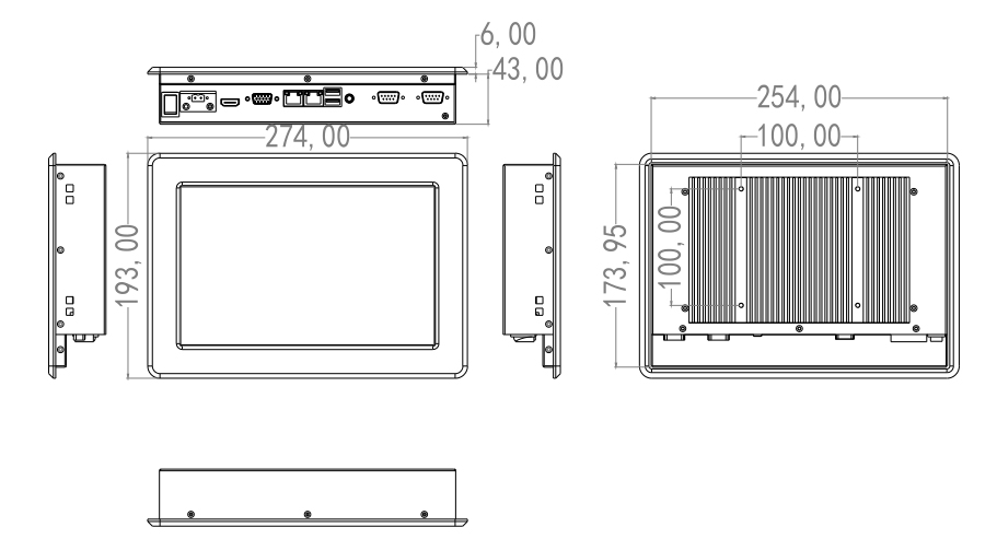 komputer panelowy 10 cali windows linux rs232 - SilverTouch P100T
