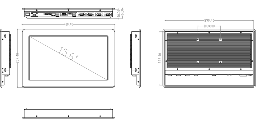 Przemysłowy panel operatorski FULL HD VESA 100 - SilverTouch U156T