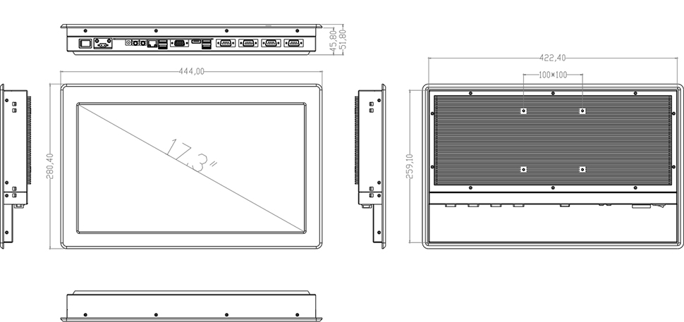 Komputer panelowy przemysł automatyka FULL HD - SilverTouch U173T