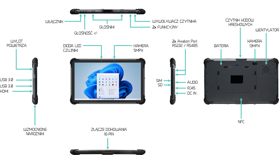 Tablet na magazyn produkcyjny - Rugico ST13