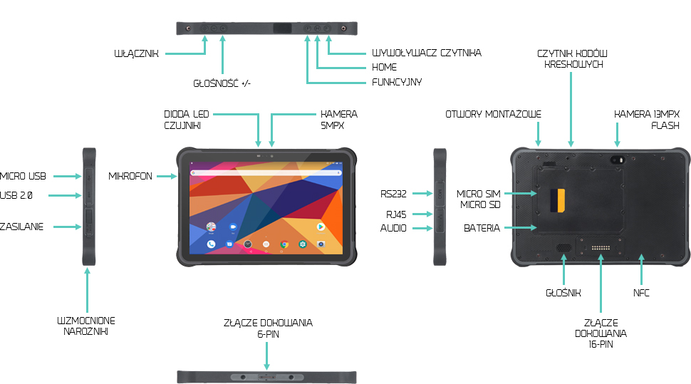 Odporny na uderzenia tablet z androidem - Swell T11