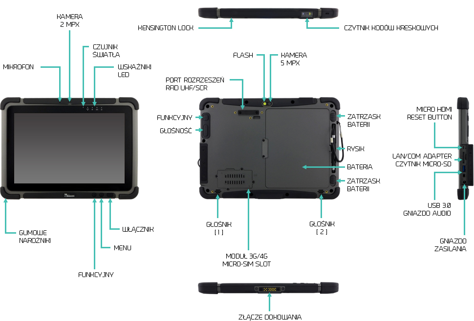 tablet rs232 com lan ip65 winmate m101b